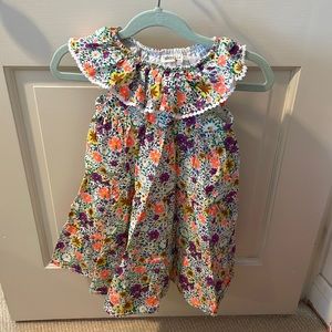 Purchased in Spain. Ruffled collar. Bright floral design